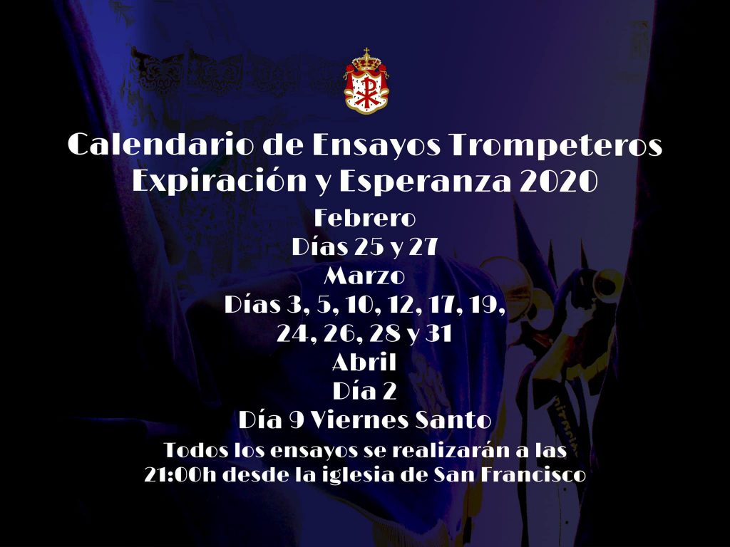 calendario ensayos trompeteros 2020