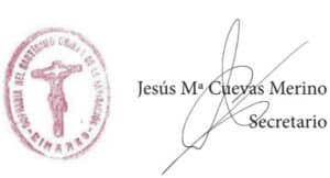 sello y firma de jesús mª cuevas merino secretario